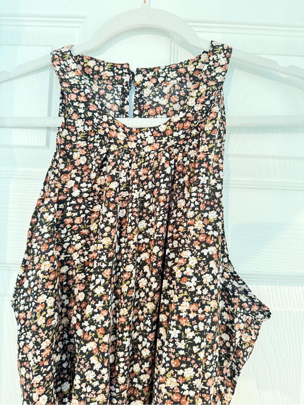 SHEIN jumpsuit Black Floral Sleeveless Camisole with Peach